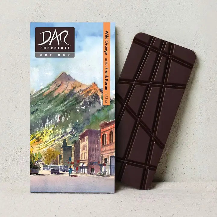 Art Bars: Wild Orange Chocolate 72% Dark Chocolate Bar Vegan | default