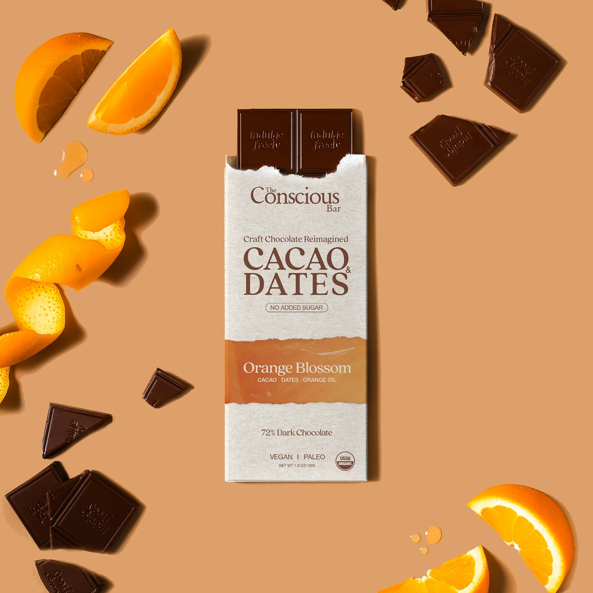 The Conscious Bar Dark Orange Blossom 72%