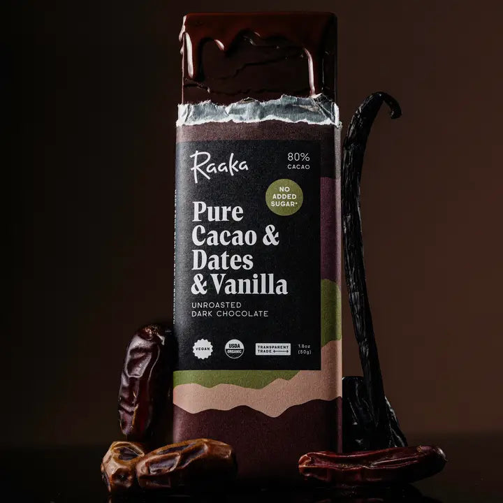 Pure Cacao & Dates & Vanilla Chocolate Bar (Date-Sweetened!)